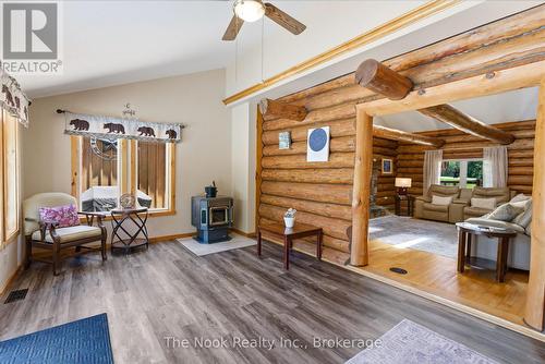 Pellet stove for extra coziness. - 1205 Zion Road, Kawartha Lakes (Mariposa), ON - Indoor Photo Showing Living Room