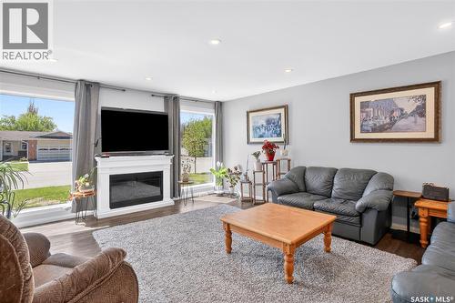 215 Neatby Crescent, Saskatoon, SK - Indoor Photo Showing Living Room With Fireplace
