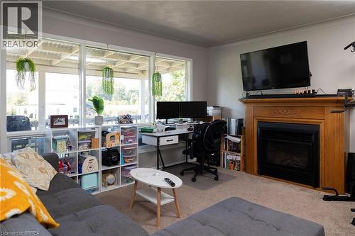 206 King Street, Burford, ON - Indoor Photo Showing Office With Fireplace