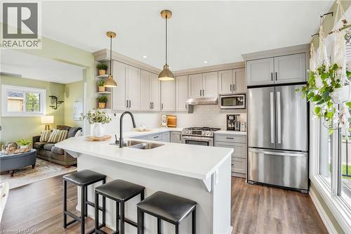 150 Mountville Avenue, Hamilton, ON - Indoor Photo Showing Kitchen With Stainless Steel Kitchen With Double Sink With Upgraded Kitchen