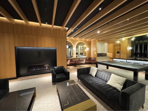 Salle communautaire - 1259-101 Rue Peel, Montréal (Le Sud-Ouest), QC - Indoor Photo Showing Living Room With Fireplace