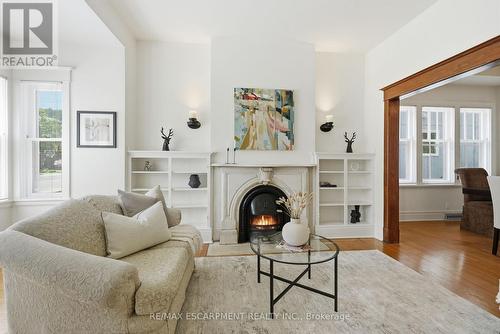314 Hess Street S, Hamilton, ON - Indoor Photo Showing Living Room With Fireplace