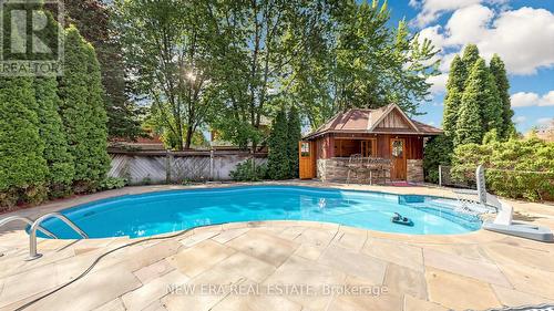 1206 Lindenrock Drive, Oakville, ON - Outdoor With In Ground Pool With Deck Patio Veranda With Backyard