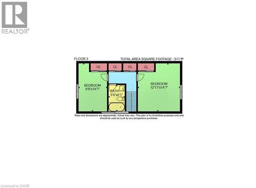 Plan of Upstairs bedrooms and bath - 4432 Dennis Avenue, Beamsville, ON - Other