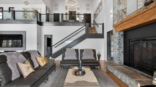 13210 Mccreight Road, Lake Country, BC - Indoor Photo Showing Living Room With Fireplace
