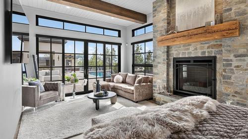 13210 Mccreight Road, Lake Country, BC - Indoor Photo Showing Living Room With Fireplace