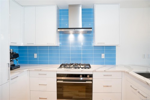 #408-916 Lyall St, Esquimalt, BC - Indoor Photo Showing Kitchen With Upgraded Kitchen