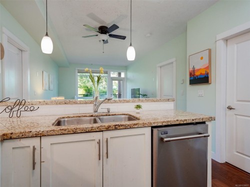 #218-2710 Jacklin Rd, Langford, BC - Indoor Photo Showing Kitchen With Double Sink
