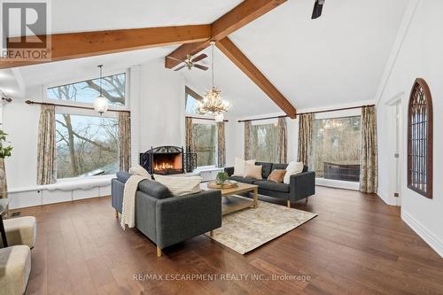 1987 Snake Road, Burlington, ON - Indoor With Fireplace