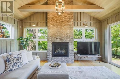 119 Westside Drive, Oakville, ON - Indoor Photo Showing Living Room With Fireplace