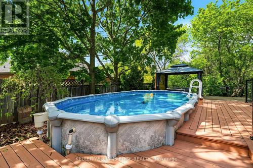 Spacious backyard Deck w/ Pool, Gazebo - 149 Cove Crescent, Hamilton, ON - Outdoor With Above Ground Pool With Deck Patio Veranda With Backyard