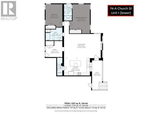 Floorplan with room measurements - 1 - 74A Church Street, Stratford, ON 