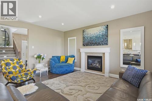 719 Salloum Crescent, Saskatoon, SK - Indoor Photo Showing Living Room With Fireplace