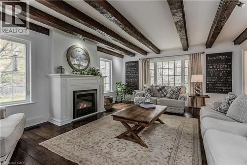 351 Rock Chapel Road, Dundas, ON - Indoor Photo Showing Living Room With Fireplace
