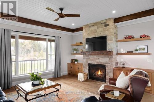 8672 County Rd 91 Road, Clearview, ON - Indoor Photo Showing Living Room With Fireplace