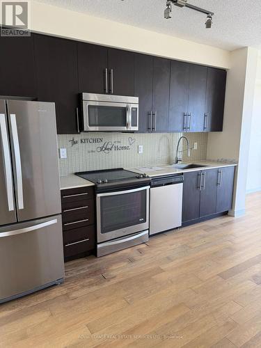 3308 - 4011 Brickstone Mews, Mississauga, ON - Indoor Photo Showing Kitchen With Stainless Steel Kitchen With Upgraded Kitchen