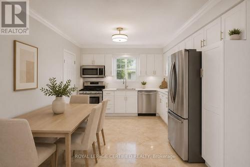 Kitchen/Dinette 2-Virtual Staged - 35 Trenholme Crescent, Hamilton, ON - Indoor Photo Showing Kitchen With Stainless Steel Kitchen