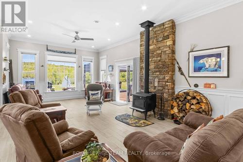 43 Green Gate Lane, North Algona Wilberforce, ON - Indoor Photo Showing Living Room With Fireplace