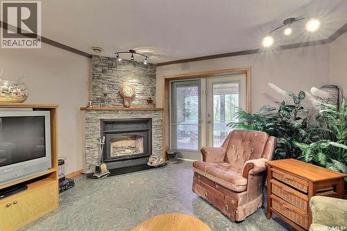Mcouatt Acreage, Lumsden Rm No. 189, SK - Indoor Photo Showing Living Room With Fireplace