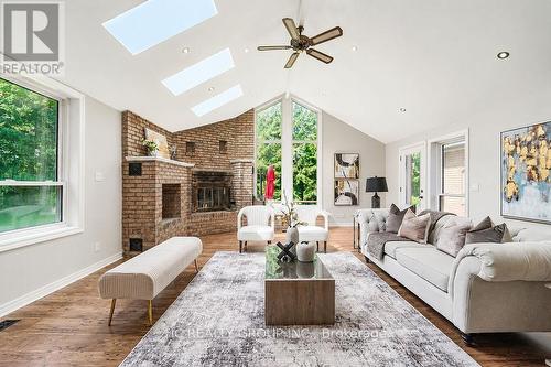 12 Bunting Court, Ajax, ON - Indoor Photo Showing Living Room With Fireplace