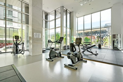 Exercise Room - 604-901 Rue De La Commune E., Montréal (Ville-Marie), QC - Indoor Photo Showing Gym Room