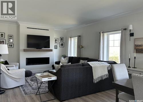 104 Central Boulevard, Nipawin, SK - Indoor Photo Showing Living Room With Fireplace
