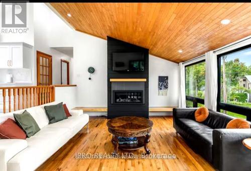 39 Long Point Road, Tay, ON - Indoor Photo Showing Living Room With Fireplace