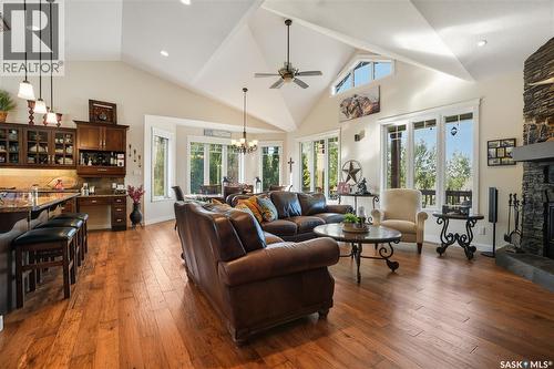 Kiryk Acreage, Buckland Rm No. 491, SK - Indoor Photo Showing Living Room With Fireplace
