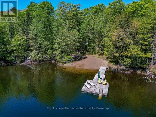 Dock and Beach - 34 Beechwood Lane, Seguin, ON - Outdoor With Body Of Water