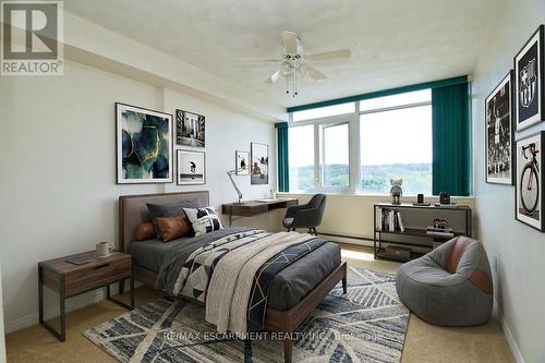 Bedroom Virtually Staged - 802 - 40 Harrisford Street, Hamilton, ON - Indoor Photo Showing Bedroom