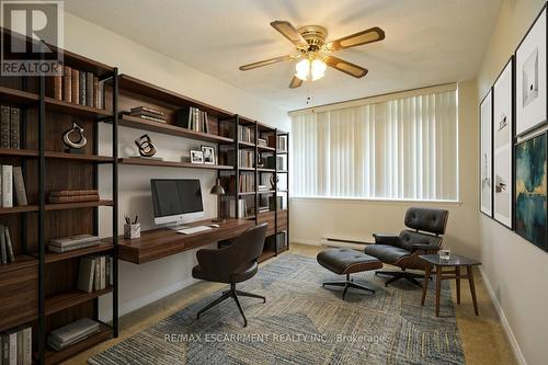 Bedroom Virtually Staged - 802 - 40 Harrisford Street, Hamilton, ON - Indoor Photo Showing Office
