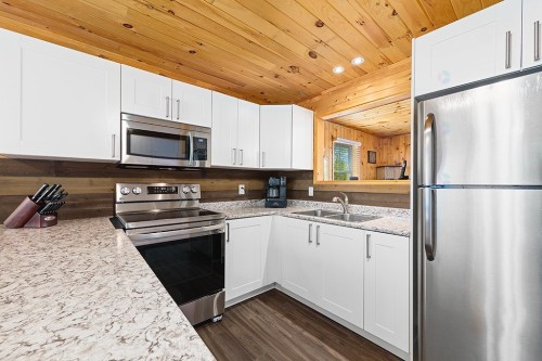 Cuisine - 384 Ch. Du Lac-De-La-Truite, Mansfield-Et-Pontefract, QC - Indoor Photo Showing Kitchen With Double Sink