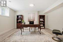 Bsmt office space with glass pocket doors - 