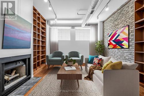 virtually staged - 5 - 6 Bartlett Avenue W, Toronto, ON - Indoor With Fireplace