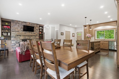 218 Campbell Road, Alnwick/Haldimand, ON - Indoor Photo Showing Dining Room With Fireplace