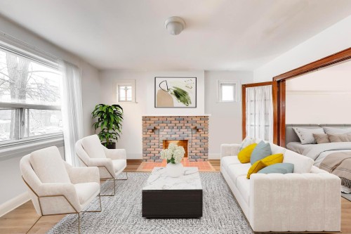 300 Concord Avenue, Toronto, ON - Indoor Photo Showing Living Room With Fireplace