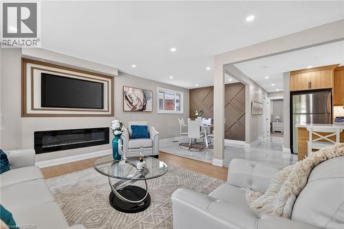 83 Riverdale Drive, Hamilton, ON - Indoor Photo Showing Living Room With Fireplace