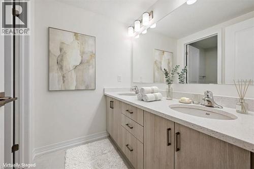 Virtually Staged - 525 Erinbrook Drive Unit# C052, Kitchener, ON - Indoor Photo Showing Bathroom