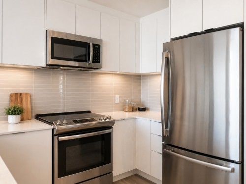 Kitchen - 501-1190 Rue Mackay, Montréal (Ville-Marie), QC - Indoor Photo Showing Kitchen With Upgraded Kitchen