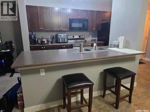 202 308 Petterson Drive, Estevan, SK - Indoor Photo Showing Kitchen With Double Sink