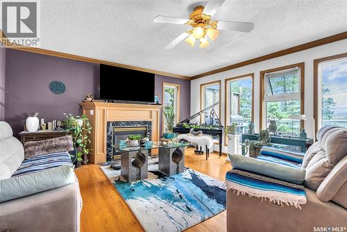 37 Mccrimmon Crescent, Shields, SK - Indoor Photo Showing Living Room With Fireplace