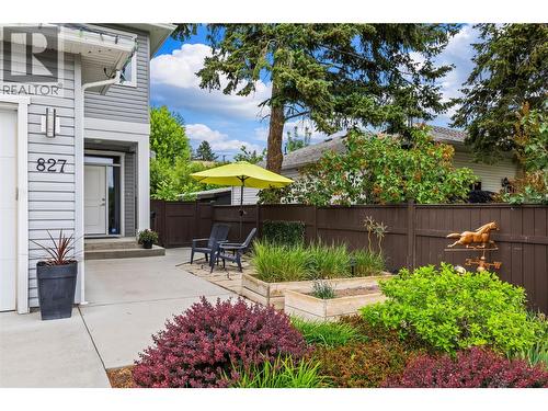 Private Entry - Flanked by Gardens Plots, Flagstone Patio and Concrete Walkways - 827 Juniper Road, Kelowna, BC - Outdoor