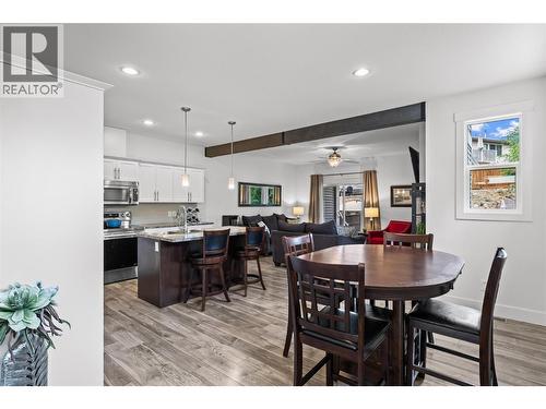 Blended Open Concept: Kitchen, Dining and Great-Room - 827 Juniper Road, Kelowna, BC - Indoor Photo Showing Dining Room