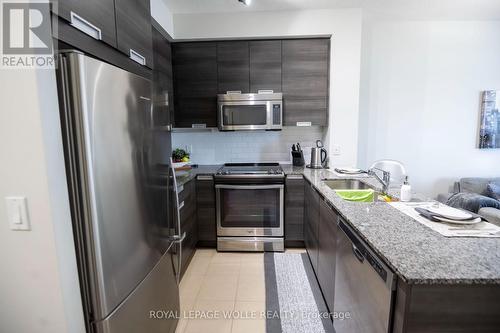 Kitchen - 1601 - 75 Eglinton Avenue W, Mississauga, ON - Indoor Photo Showing Kitchen With Stainless Steel Kitchen With Upgraded Kitchen