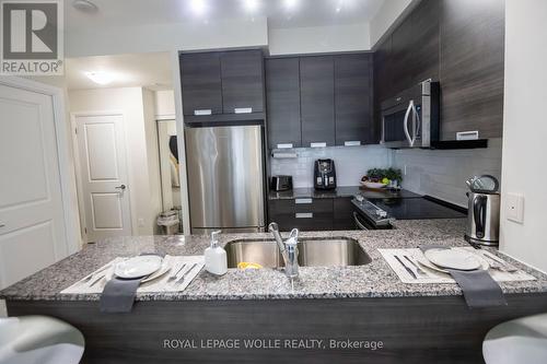Kitchen - 1601 - 75 Eglinton Avenue W, Mississauga, ON - Indoor Photo Showing Kitchen With Stainless Steel Kitchen With Upgraded Kitchen