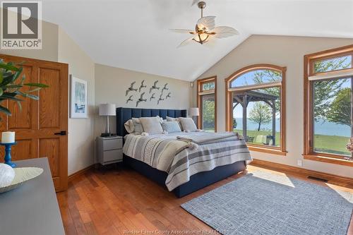 6576 Talbot Trail, Merlin, ON - Indoor Photo Showing Bedroom With Fireplace