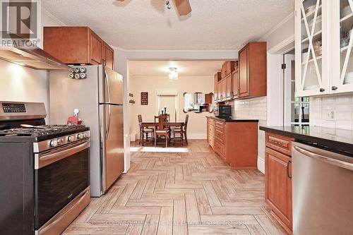 Gas stove and hood - 20805 Brock Road, Brock, ON - Indoor Photo Showing Kitchen
