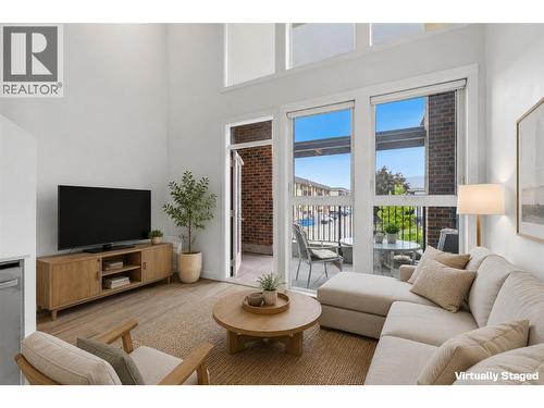 Virtually Staged - 1775 Chapman Place Unit# 101, Kelowna, BC - Indoor Photo Showing Living Room
