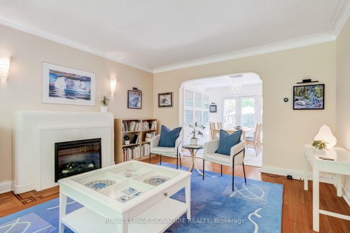 123 South Kingsway N/A, Toronto, ON - Indoor Photo Showing Living Room With Fireplace