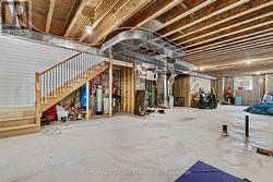 Unfinished basement with bathroom rough-in - 